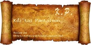Kátai Pantaleon névjegykártya